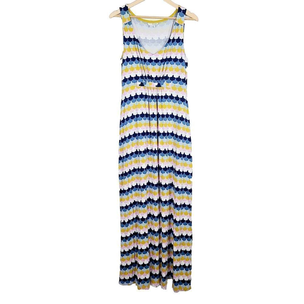Boden Maxi Tank Dress 12 Long Multicolor Knit Sleeveless V-Neck Pullover